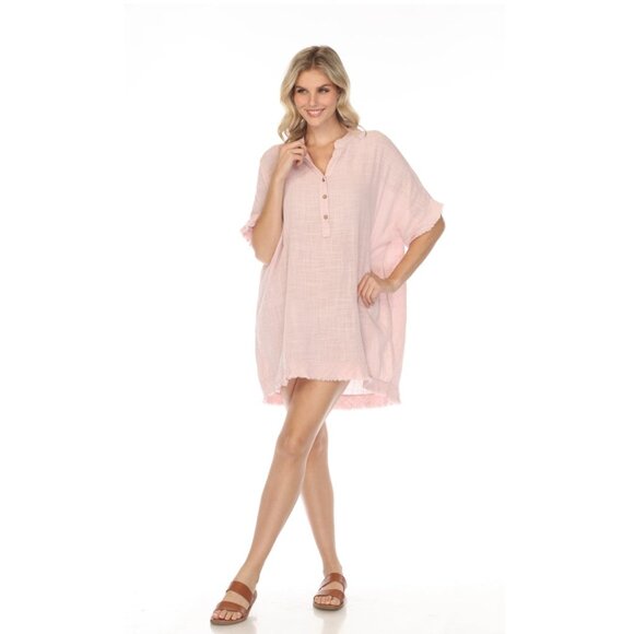 Pink Fringe detailed tunic / dress - Picture 1 of 6